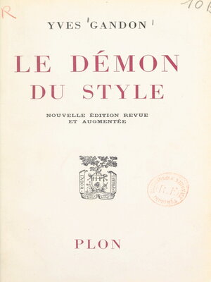 cover image of Le démon du style